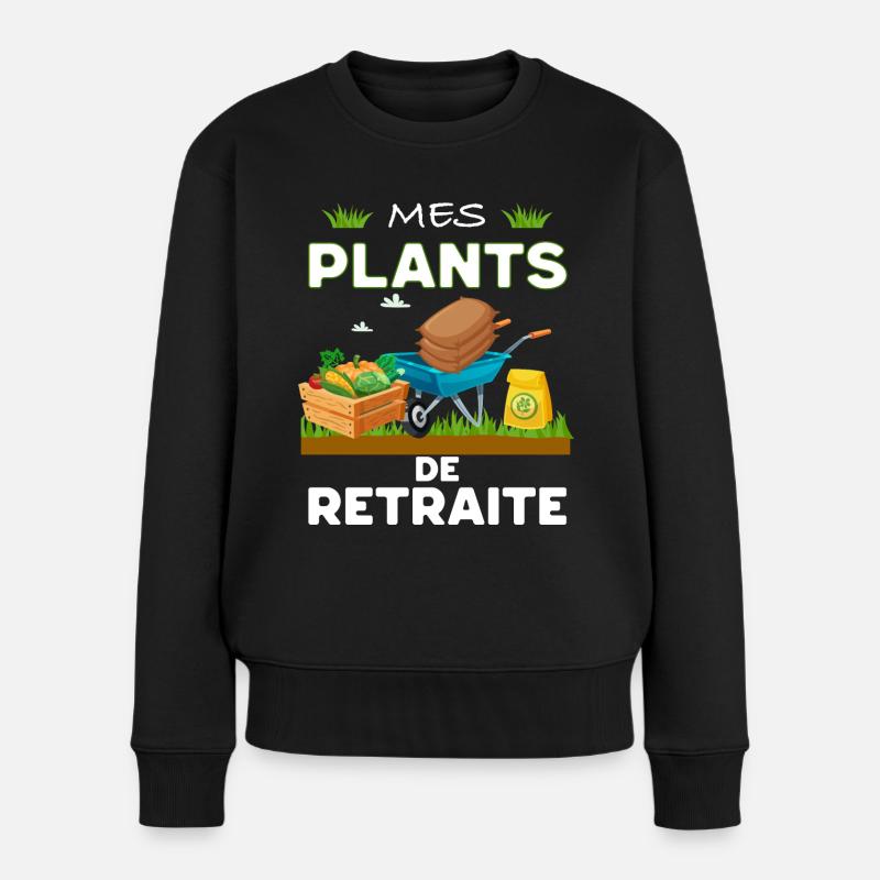 Plants Jardin Cadeau Homme Retraité Papa Papy - Pull Premium bio Femme - noir