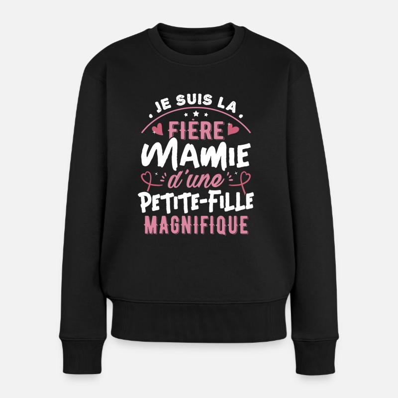 Stolze Oma einer großartigen Enkelin - Frauen Premium Bio Pullover - Schwarz