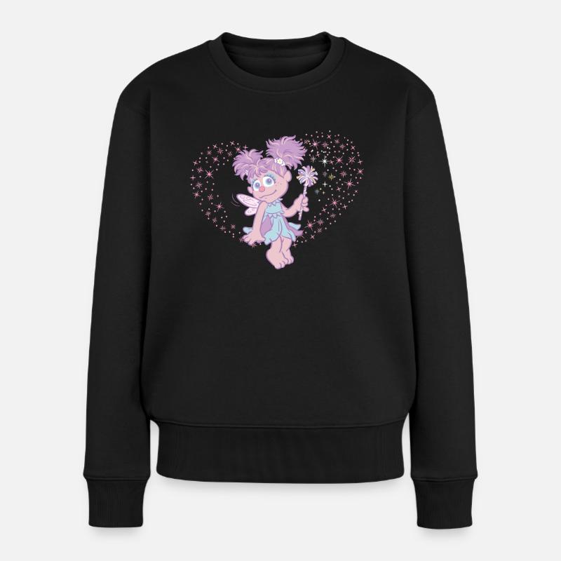 Sesamstraße Abby Cadabby Glitzer Herz - Frauen Premium Bio Pullover - Schwarz