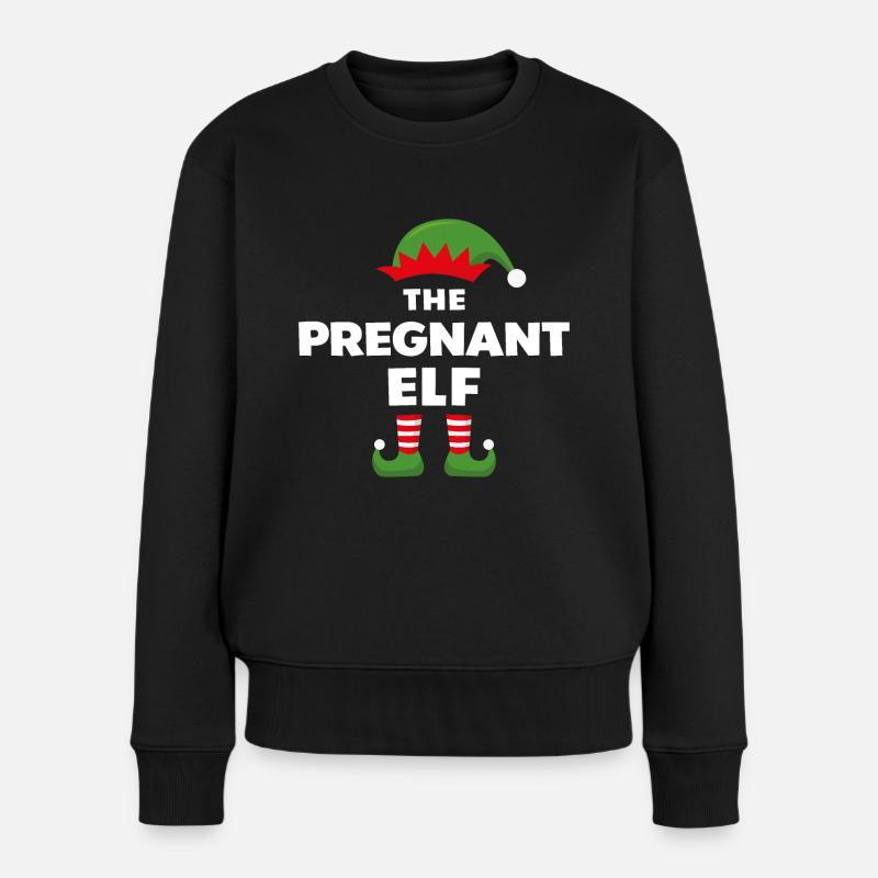 Die schwangere Elfe - Frauen Premium Bio Pullover - Schwarz