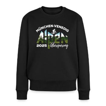 Alpenüberquerung 2025 München Venedig, Fahrrad - Frauen Premium Bio Pullover - Schwarz - Vorne - Julia (174cm)