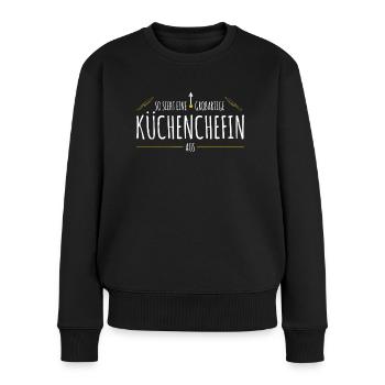 Küchenchefin und Köchin - Frauen Premium Bio Pullover - Schwarz - Vorne - Julia (174cm)