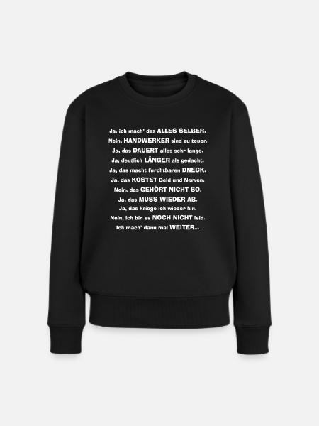 Heimwerker Handwerker DIY - Frauen Premium Bio Pullover - Schwarz
