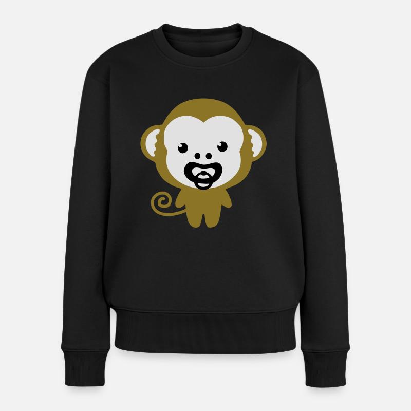monkey with soother - Pull Premium bio Femme - noir