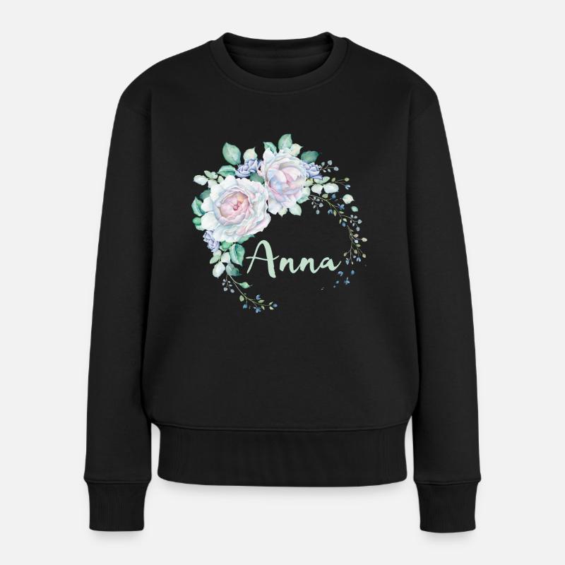 Für Anna - Frauen Premium Bio Pullover - Schwarz