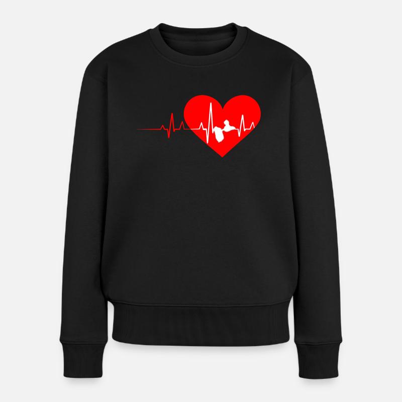 Mein Herz Guadeloupe Geschenk - Frauen Premium Bio Pullover - Schwarz