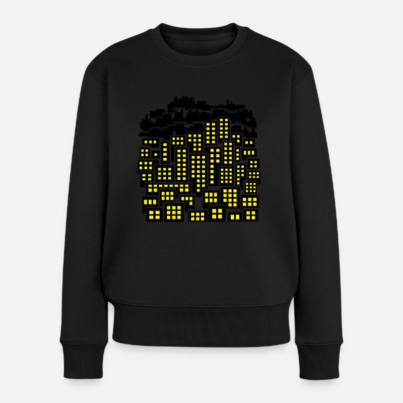 Stadt - Frauen Premium Bio Pullover - Schwarz