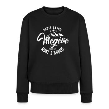 Megève Mont D arbois - Pull Premium bio Femme - noir - Devant - Julia (174cm)