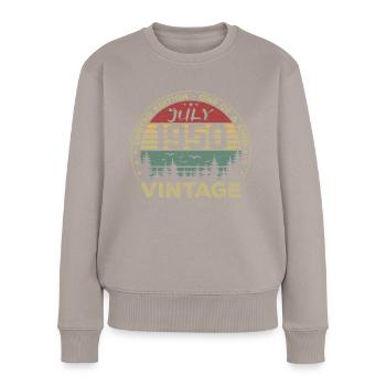 Vintage 1950er Juli 1950er Geburtstagsgeschenk - Frauen Premium Bio Pullover - Taupe - Vorne - Julia (174cm)