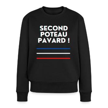 Second Poteau pavard ! - Pull Premium bio Femme - noir - Devant - Julia (174cm)