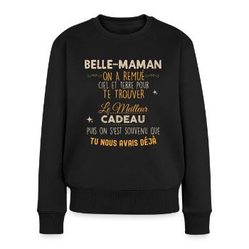 Belle maman Cadeau - Pull Premium bio Femme - noir - Devant - Julia (174cm)