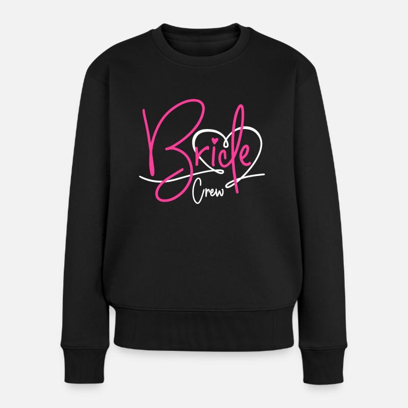 BRIDE CREW HERZ BRAUT JGA JUNGGESELLINNENABSCHIED - Frauen Premium Bio Pullover - Schwarz
