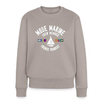 Marine-Besatzungsmodus - Frauen Premium Bio Pullover - Taupe - Vorne - Julia (174cm)