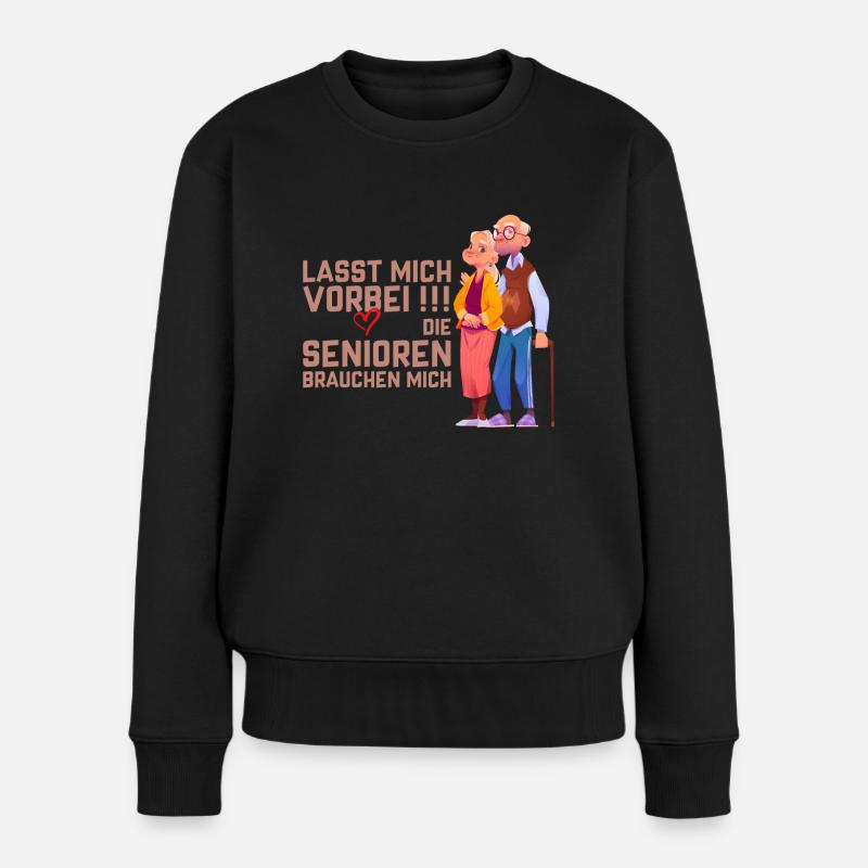 Vorbei Senioren brauchen Pfleger - Frauen Premium Bio Pullover - Schwarz