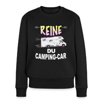 Camping-car Humour Femme Randonnée - Pull Premium bio Femme - noir - Devant - Julia (174cm)