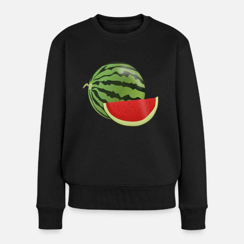 water melon wassermelone veggie fruits1112 - Frauen Premium Bio Pullover - Schwarz
