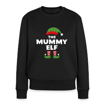 Die Mumienelfe - Frauen Premium Bio Pullover - Schwarz - Vorne - Julia (174cm)
