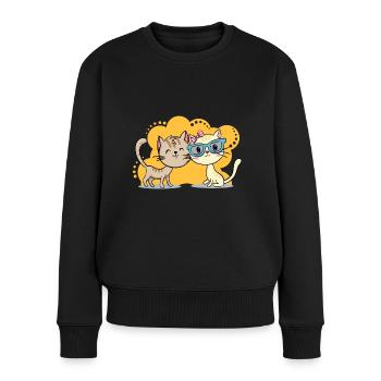 Amour de chat - Pull Premium bio Femme - noir - Devant - Julia (174cm)