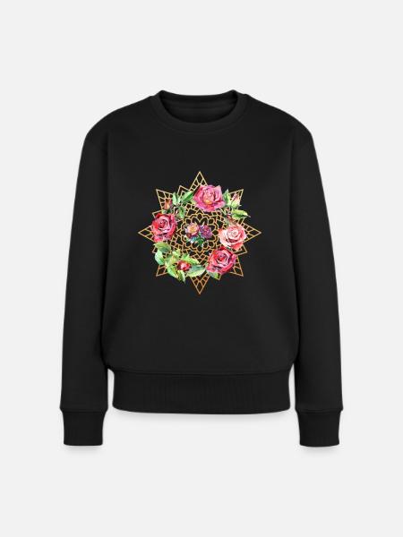 roses 22 - Women's Premium Organic Jumper - black