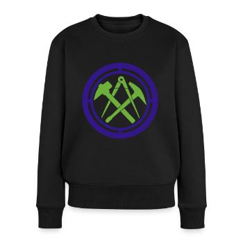 Dachdecker Zunft Logo Wappen | Farben änderbar - Frauen Premium Bio Pullover - Schwarz - Vorne - Julia (174cm)
