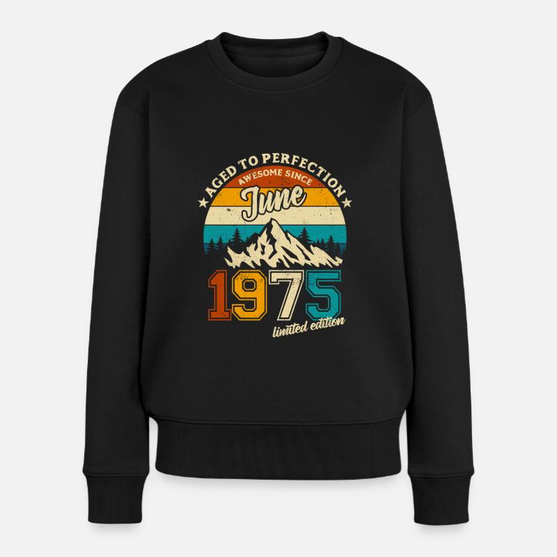 Limited Edition Juni 1975 Geburtstag Geschenk - Frauen Premium Bio Pullover - Schwarz