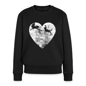 Coeur - Escalade - - Pull Premium bio Femme - noir - Devant - Julia (174cm)