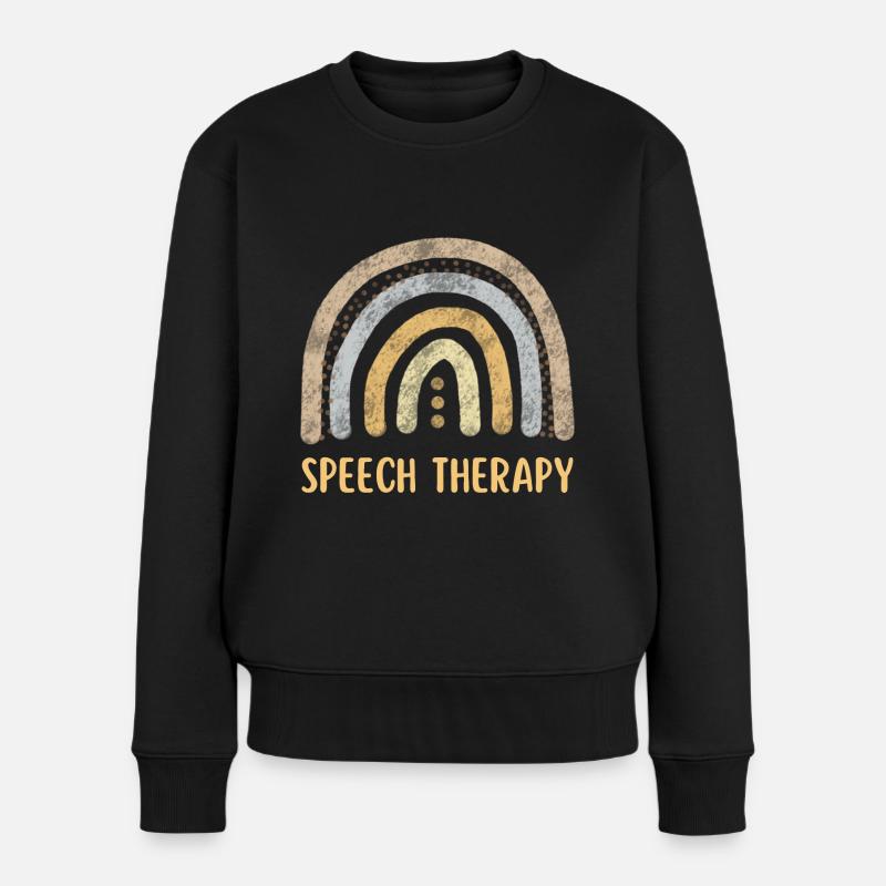 Logopädie Regenbogen - Frauen Premium Bio Pullover - Schwarz