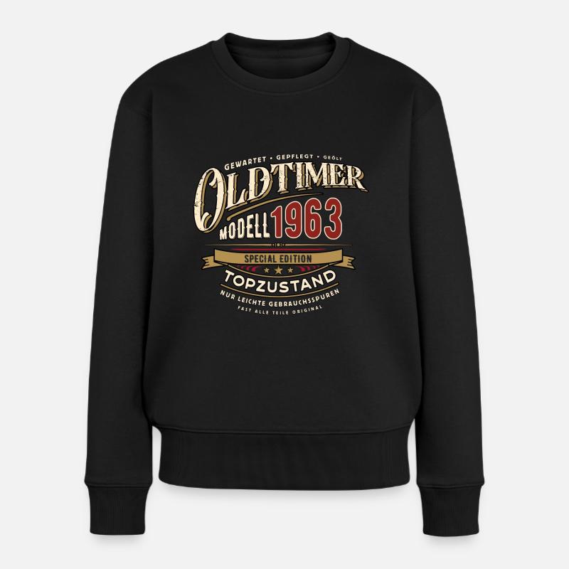 Oldtimer Modell 1963 - Geburtstag - Jahrgang - Frauen Premium Bio Pullover - Schwarz