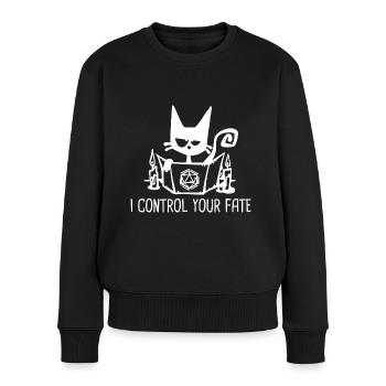 I CONTROL YOUR FATE Funny Role Playing Cat RPG - Women's Premium Organic Jumper - black - Front - Julia (174cm)