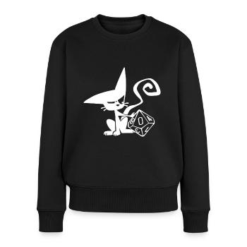 Dice Cat Funny Role Playing Cat RPG - Women's Premium Organic Jumper - black - Front - Julia (174cm)