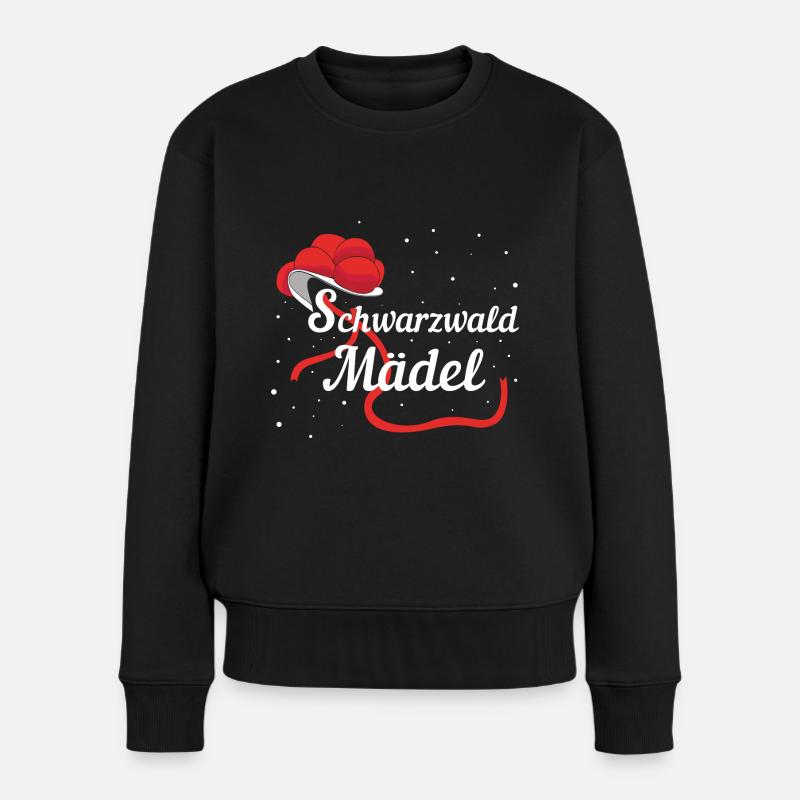 Schwarzwaldmädel Black Forest Schwarzwald Wandern - Frauen Premium Bio Pullover - Schwarz
