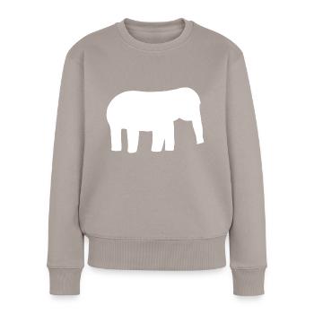 elefant baby symbol tier - Frauen Premium Bio Pullover - Taupe - Vorne - Julia (174cm)