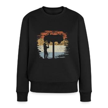 KFZ Mechaniker - Werkstatt - Schrauber - Frauen Premium Bio Pullover - Schwarz - Vorne - Julia (174cm)