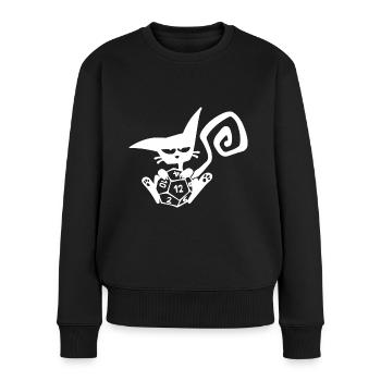 Dice Cat Funny Role Playing Cat RPG - Women's Premium Organic Jumper - black - Front - Julia (174cm)