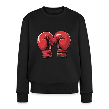 Boxen - Frauen Premium Bio Pullover - Schwarz - Vorne - Julia (174cm)