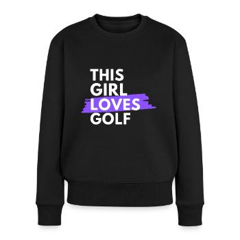 Cette fille aime le golf. - Pull Premium bio Femme - noir - Devant - Julia (174cm)