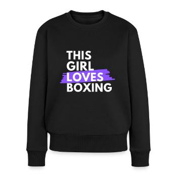 Cette fille adore la boxe. - Pull Premium bio Femme - noir - Devant - Julia (174cm)