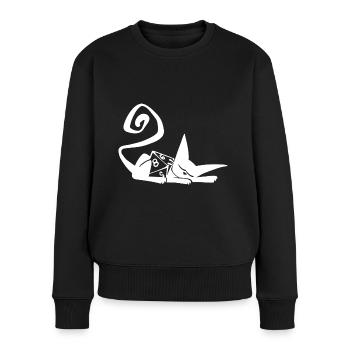Dice Cat Funny Role Playing Cat RPG - Women's Premium Organic Jumper - black - Front - Julia (174cm)