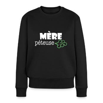 Mère péteuse (maman fête des mères) - Pull Premium bio Femme - noir - Devant - Julia (174cm)