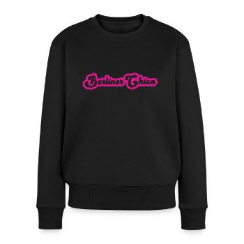 Berliner Chica - Grunge - Frauen Premium Bio Pullover - Schwarz - Vorne - Julia (174cm)