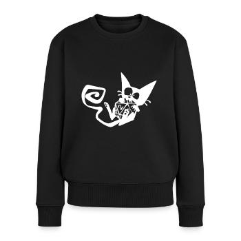 Dice Cat Funny Role Playing Cat RPG - Women's Premium Organic Jumper - black - Front - Julia (174cm)