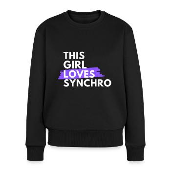 This girl loves synchro. - Women's Premium Organic Jumper - black - Front - Julia (174cm)