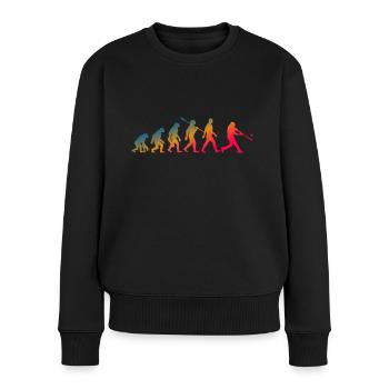 Evolution Baseball Batter - Frauen Premium Bio Pullover - Schwarz - Vorne - Julia (174cm)