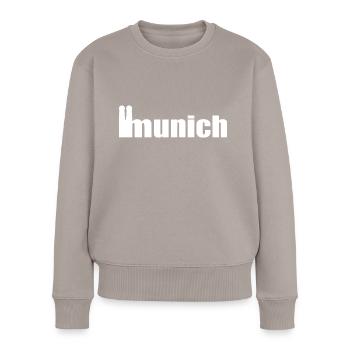 Servus - Greetings from Munich - Frauenkirche - Women's Premium Organic Jumper - taupe - Front - Julia (174cm)
