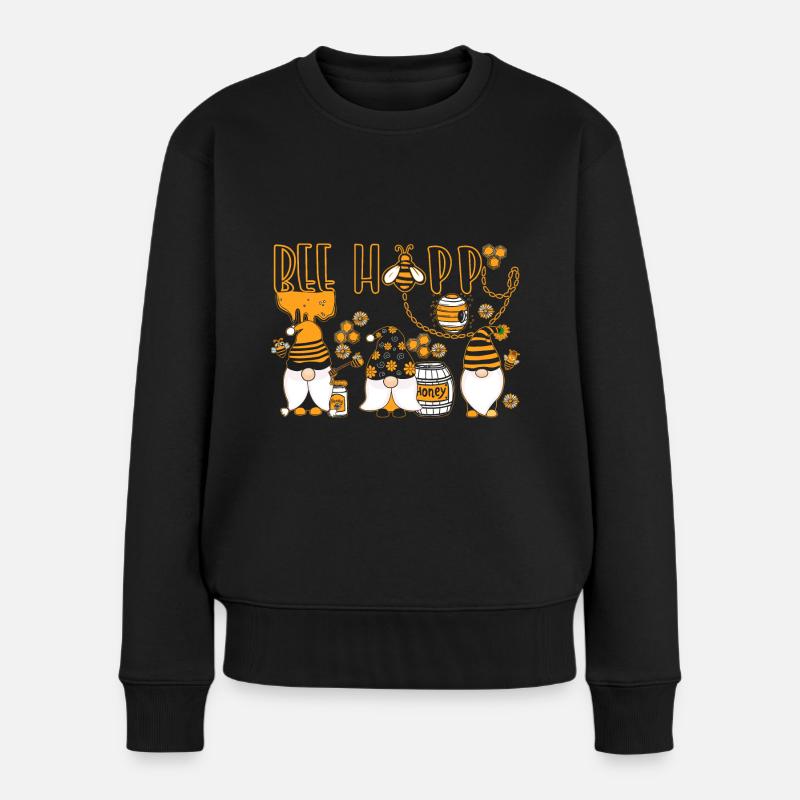 Glückliche Biene Gnom Honig Imkerei - Frauen Premium Bio Pullover - Schwarz