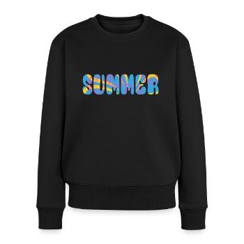 Summer - sun - holiday - good mood - Women's Premium Organic Jumper - black - Front - Julia (174cm)