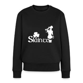 Slainte Happy St. Patrick's day - Women's Premium Organic Jumper - black - Front - Julia (174cm)