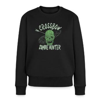 Armbrust Schießen Zombies Zombiejäger - Frauen Premium Bio Pullover - Schwarz - Vorne - Julia (174cm)