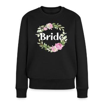 Bride Blumen idee Junggesellenabschied Bride - Frauen Premium Bio Pullover - Schwarz - Vorne - Julia (174cm)
