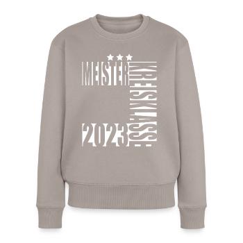 Meister Kreisklasse 2023 Aufstiegstrikot - Frauen Premium Bio Pullover - Taupe - Vorne - Julia (174cm)